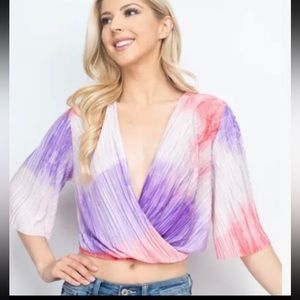 The Impeccable Pig Voile Tie Dye Faux Wrap Top